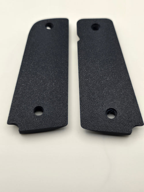 3D printed 1911 grips in PLA carbon fiber midnight blue - front view