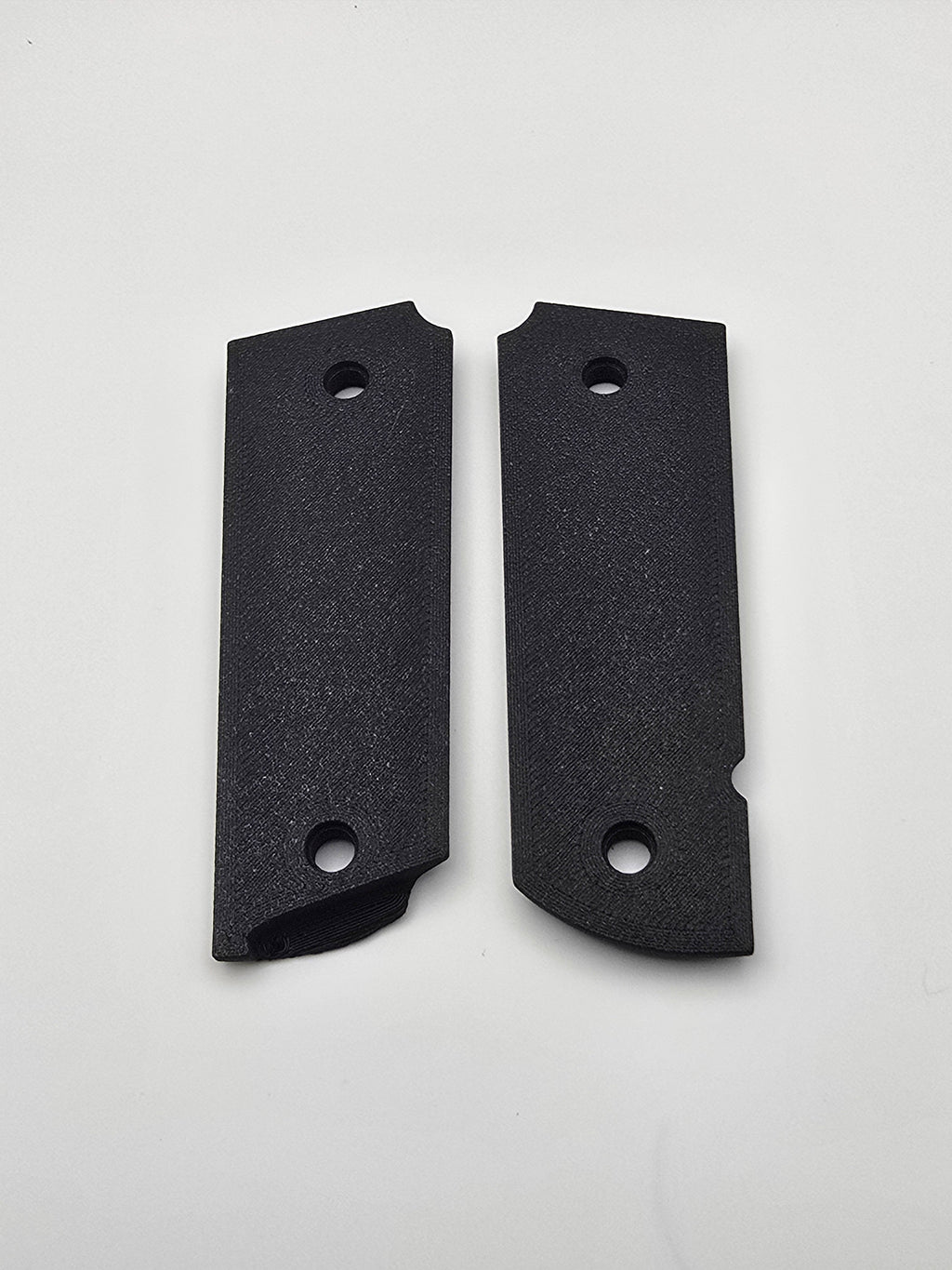 3D Printed PLA Carbon Fiber 1911 Grips - Flat Lay